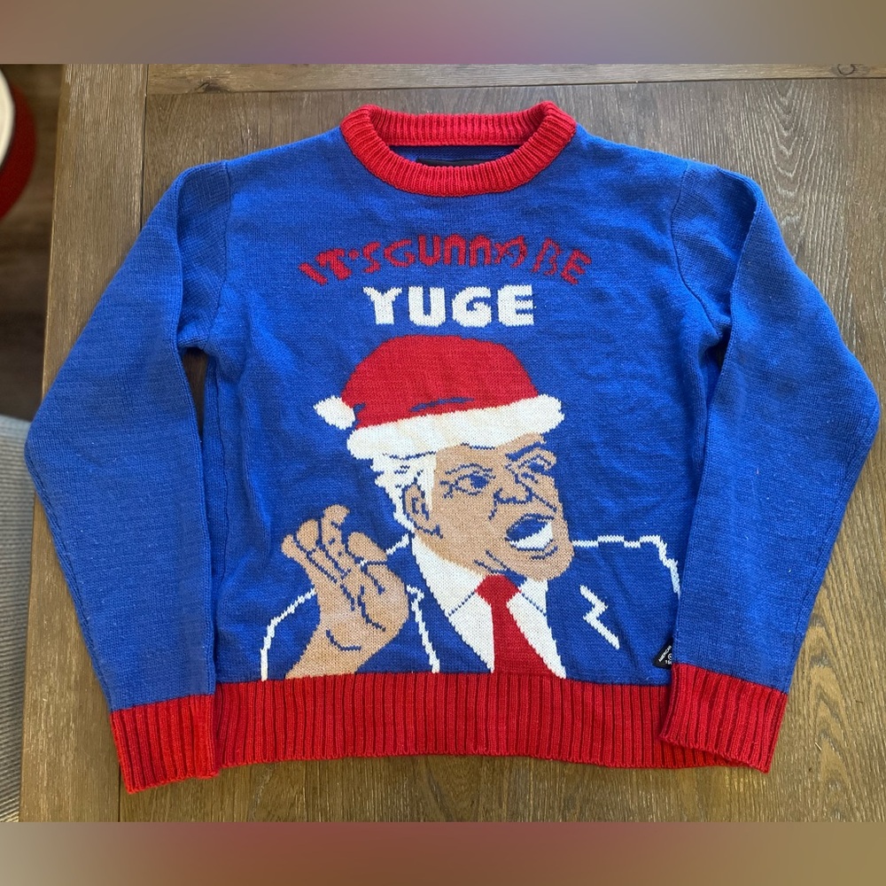 TRUMP christmas Sweater - fits like an Adult Small UNISEX